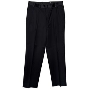 Tuxedo Trousers Jones New York JNY 100% Wool Dress Suit Pants Men Sz 32X31 Black